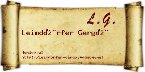 Leimdörfer Gergő névjegykártya